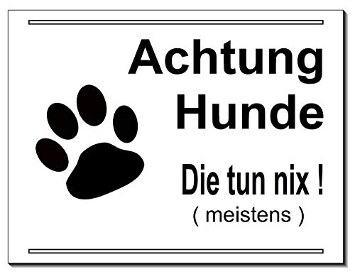 Desi-Schilder Achtung Hunde-Hundeschild-3 Größen-Warnschild-Hinweisschild-Tierschild (1451-89 -30 x 20 cm mit Löcher) von Desi-Schilder