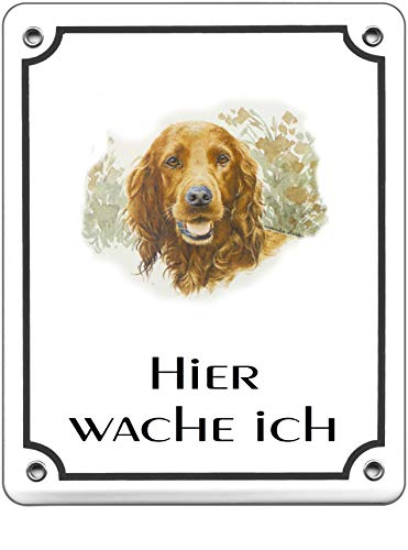 Setter-Emaille-Schild-120 x 100 mm-Hundeschild-Türschilder-Hund-Tiere-Email-Hinweisschild-Warnschild von Desi-Schilder