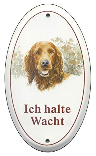 Setter-Emaille-Schild-170 x 100 mm-oval-Hundeschild-Türschilder-Hund-Tiere-Email-Hinweisschild-Warnschild von Desi-Schilder