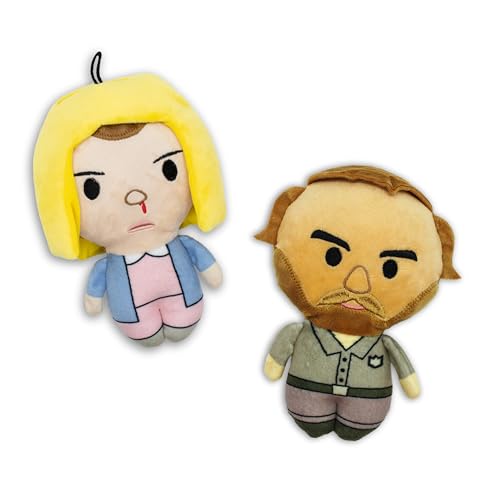 design LAB, Inc. Stranger Things Offizielles Merchandise-Produkt, quietschendes Plüsch-Hundespielzeug, Eleven & Hopper, 2er-Pack, Quietscht für interaktives Spielen von Design LAB Inc.