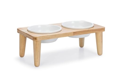 Designed by Lotte Dinnerset Djeha - Hundefutter Napf - Holz - 40x21x14,8 von Designed by Lotte