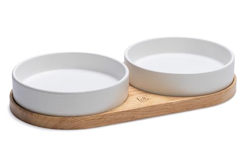 Designed by Lotte Dinnerset Lojs, Katzennapf, Keramik, Weiß, 2X 400 Designed by Lotte Dinnerset Lojs, Katzennapf, Keramik, Weiß, 2X 400 von Designed by Lotte