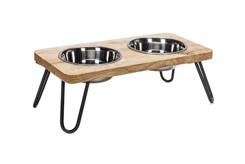 Designed by Lotte Linga, Dinerset Katze, Holz/Metall, Inkl. 2 Napfen Designed by Lotte Linga, Dinerset Katze, Holz/Metall, Inkl. 2 Napfen von Designed by Lotte