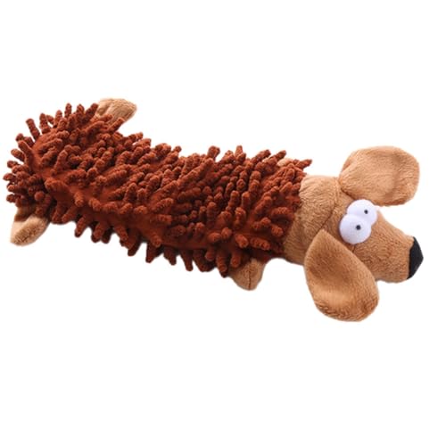 Desikixudy Hund Plüsch Sound Making Toys Hund Kautraining Plüschtier Kauen Zähne Schleifen Training Spielen Quietschen Interaktive Mops Fussel A von Desikixudy