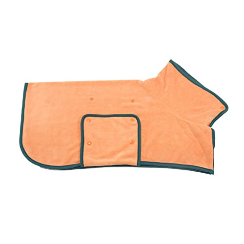 Deswtrer Hunde Bademantel Handtuch Hund Trocken Mantel Mikrofaser Schnell Trocknend Super Absorbierendes Haustier Hund Katze Bademantel Handtuch,L Orange von Deswtrer