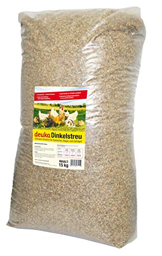 Dinkelstreu - Premium Einstreu für Geflügel und Nager, 1er Pack (1 x 15 kg) von deuka