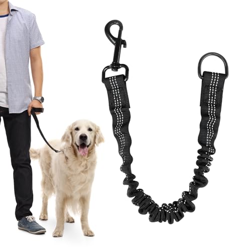 Elastische Hundeleine Ruckdämpfer für Hunde Leine - Nylon-Kurzleine mit Reflektorgarn, Dämpfung beim Fahrradfahren, für mittlere und große Hunde (2.5 * 42cm) von Devantia