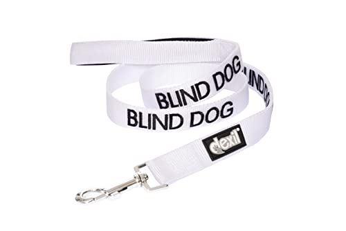 Blind Dog Hundeleine, Neopren, gepolsterter Griff, verhindert Unfälle, indem Sie andere Ihres Hundes im Voraus warnen, 60 cm, 1,2 m, 1,8 m, Weiß von Dexil