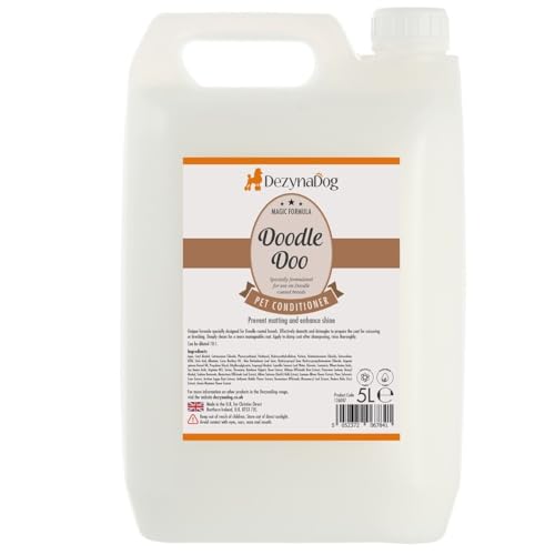 DezynaDog Doodle Doo Hunde-Conditioner – entworfen für Doodle beschichtete Rassen – Hunde-Conditioner für mattiertes Fell – verhindert Verfilzen und Verfilzungen – verbessert den Glanz – reinigt und von Dezynadog