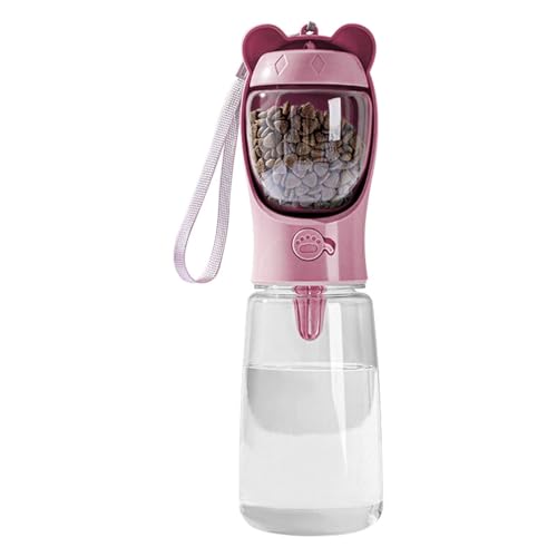 Dfstvup 2 in 1 Hundwasserflasche, Reisewater Water Bowl - 2 In 1 Hundefutter integrierter Trinkbrunnen,Hundereisen Accessoires, Haustier Wasserspender für Gehen von Dfstvup