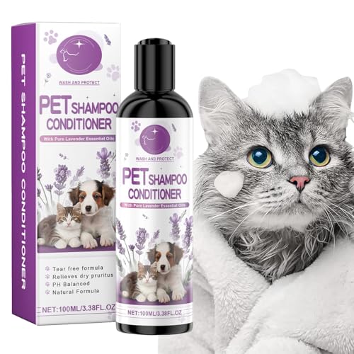 Dfstvup Hundeshampoo und Spülung,Shampoo-Spülung für Hunde - Lavender Pet Detangler Natural 100 ml Hundeshampoo - Empfindliche Haut, pflanzliches Haustierzubehör, desodorierendes Welpenshampoo für von Dfstvup