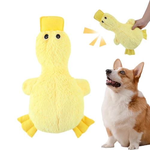 Dfstvup Kuscheltiere für Hunde, Kauspielzeug, Hundespielzeug zum Kauen | Duck Squeaky Toys Plüsch-Kauspielzeug mit Quietscher | Weiches Hundespielzeug zum Zahnen für mittelgroße Hunde und Haustiere von Dfstvup