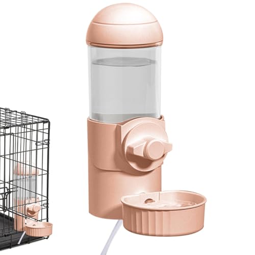 Beheizter Wasserspender für Haustiere, USB-Haustierkäfig, hängende Wasserspender, Hundekäfig-Wasserbehälter, 500 ml Kapazität, einfach zu montieren und zu verwenden, automatischer Siphon-Mechanismus, von Dgayaeic