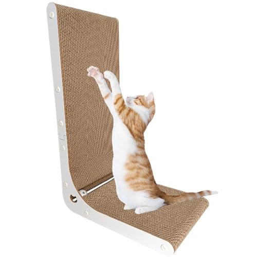 Cardboard Cat Scratcher, L-förmiges Katzenkratzer, vertikales Kätzchen-Kratzer, Wandmontierbar, fördert EIN gesundes Kratzerverhalten, 39x26x60 cm für kleine Katzen und Kätzchen von Dgayaeic