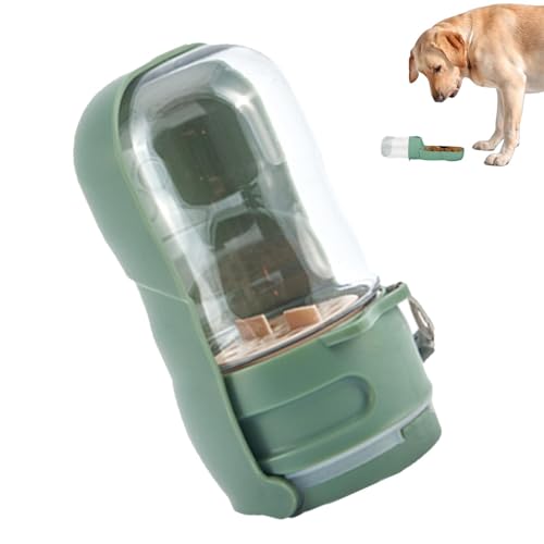 Dgayaeic 2 in 1 Hundwasserflasche, Reisewater Water Bowl - 2 In 1 Hundefutter integrierter Trinkbrunnen - Hundereisenzubehört von Dgayaeic