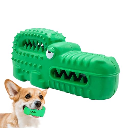 Gummi -Alligator -Hundespielzeug, Crocodile Interactive fast unzerstörbare Trainingsspielzeug, Welpenkauspielzeug, süßes, lustiges Design, 16x6x7cm, rot, grün für große mittelgroße Hunde aggressive Ka von Dgayaeic