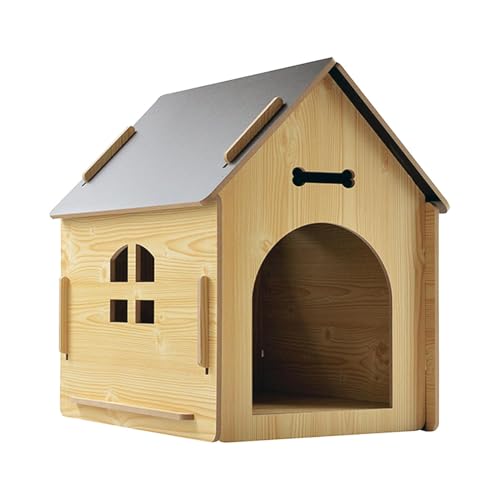 Hundehütte aus Holz für den Außenbereich, wetterfester Haustierunterstand, Hundehöhle im Freien, Hundehaus aus Holz mit wasserabweisendem Dach, Hundehaus groß, perfekte Größe, hervorragende von Dgayaeic