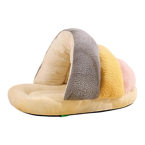 Katzenbetten, Haustierzelt-Höhlenbett für kleine Katzen und Hunde, Haustier-Plüsch-Slipper-Hundebetten, waschbares, rutschfestes Katzenbett, abnehmbare Haustier-Plüschbetten aus Delight-Wolk-Fleece-Ma von Dgayaeic