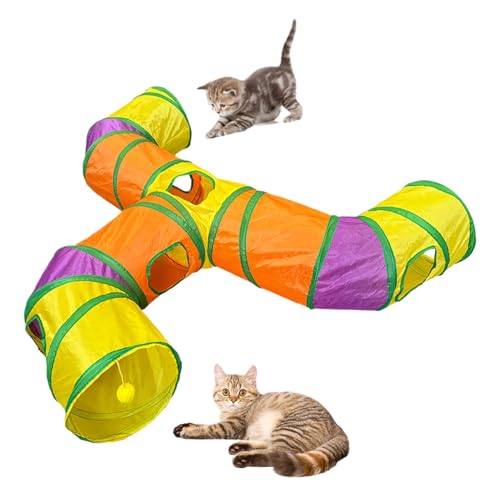 Katzentunnel für Indoor-Katzen, interaktiver Regenbogen-Tunnel für Katzen, faltbare Spielröhren, Katzenspielhaus, Haustier-Spieltunnel, Tube für Katze, Kätzchen, Welpen, Kaninchen, Training, von Dgayaeic