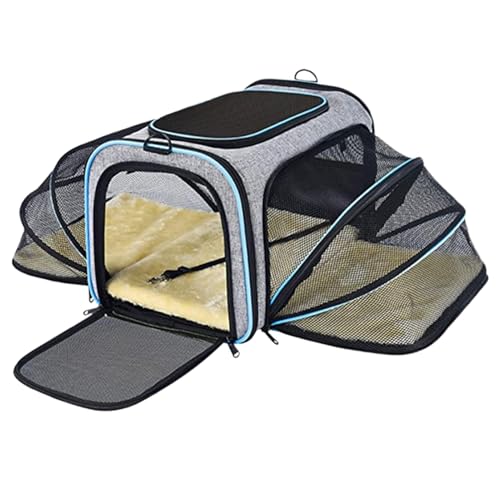 Pet Travel Carrier, Dog Carrier Bag, Large Soft Sided Pet Carrier, Detachable Dog Bag Carrier, Expandable Cat/Dog Carrier Bag with Removable Fleece Pad Adjustable Shoulder Strap for Carrying Outdoors von Dgayaeic