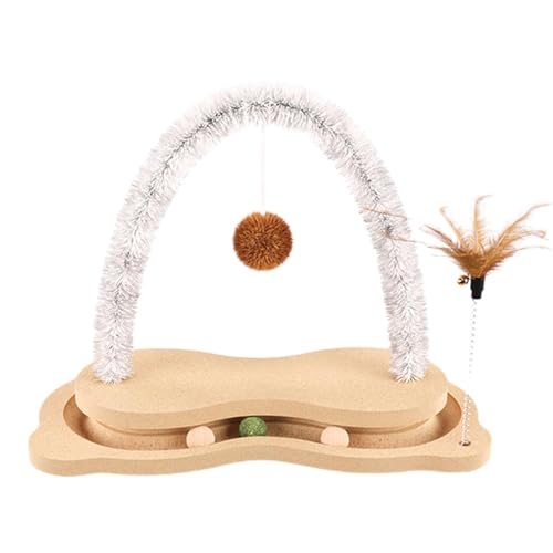 Cat Scratcher Arch Design Wooden Toy with Rotating Turntable Keeps Indoor Cats Engaged Features A Ball Track for Added Fun Encourages Healthy Scratching Behavior Provides A Comfortable Resting Su von Dgkdek