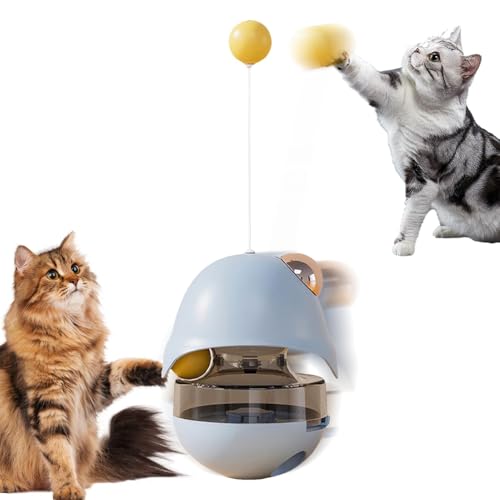 Dgkdek Leckerli-Spender für Katzen, interaktives Trainingsballspielzeug, lustiger Futterspender für Katzen mit Katzenminze-Bällen, steigern Sie die Intelligenz Ihrer Katze mit fesselnden Spielen von Dgkdek