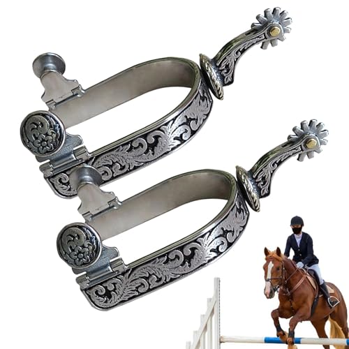 Dgkdek Spurs for Cowboy Boots | Beautiful Western Riding Spurs | Essential Horse Riding Accessories | Ideal for Roping and Ranch Use | Perfect Gear for Farms and Equestrian Activities von Dgkdek