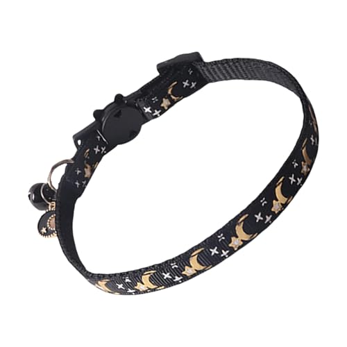 Katzenglocken-Halsband – niedliches Katzenhalsband mit Stern- und Mond-Design, Sicherheitshalsband für Haustiere, verstellbar, Glocke, Sicherheitshalsband für Hunde von Dgkdek