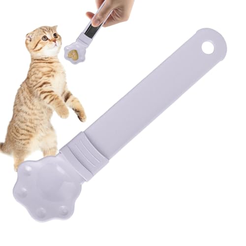 Pet Feeding Spoon - Cat Snack Scoop with Paw Shape | Cat Treats Spoon with Long Handle Cat Food Dispenser for Wet Cat Treats Pet Cat Dog Feeding von Dgkdek