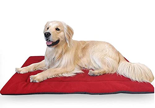 Comfort Haustiermatte für Hundekäfig, Polar-Fleece, gesteppt, für Welpen, Katzen, warm, große Hunde, beruhigende Matte für Käfig/Kiste/Auto/Sofa/Boden, L-86 x 55 x 3 cm von Dhao