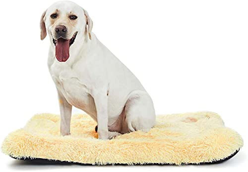 Flauschige Pflege Hundebett Hundebox Matratze Matte L-93 x 65 cm Hundekäfigkissen Katzenbett Decke waschbar Haustierbett Kissen waschbar großer Hund gemütliches Kissen für mittelgroße große Hunde von Dhao