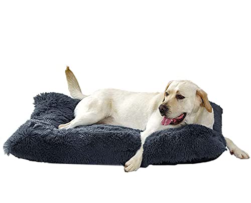 Flauschige Pflege Hundebett Hundebox Matratze Matte XL - 110 x 75 cm Hundekäfigkissen Katzenbett Decke waschbar Haustierbett Kissen waschbar großer Hund gemütliches Kissen für mittelgroße große Hunde von Dhao