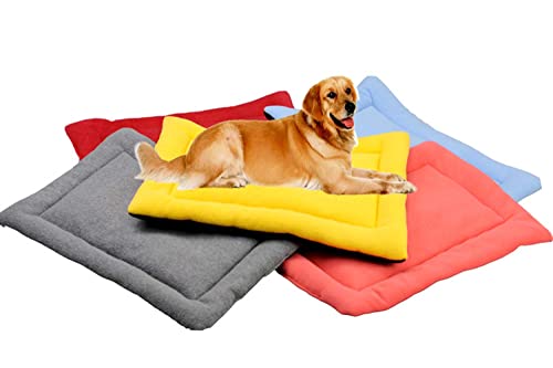 Gesteppte Hundematte aus Polarfleece, Größe XL, 105 x 65 x 3 cm, warmes Hundekissen, flauschige Decke, waschbare Haustiermatratze für kleine, mittelgroße und große Hunde und Katzen von Dhao