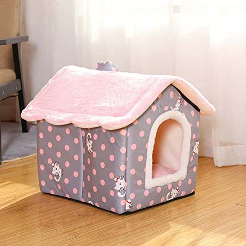 Haustier Warm Haus Waschbares Katzenhaus für Herbst Winter Indoor Gebrauch Faltbare Katze Welpe Kleine Hund Multifunktionsbett mit Abnehmbaren Kissen für Hunde Katze Welpe von Dhao