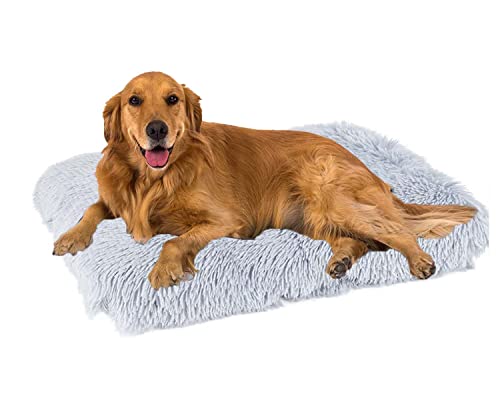 Hundebett Waschbar Hundekissen Matratze mit wasserabweisendem Oxford-Boden, rutschfest Hundebox weiches Kissen, bequemes Kunstfell beruhigendes Haustierbett, S/M/L/XL/XXL von Dhao