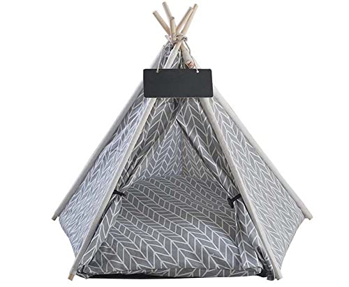 Hundebett waschbar Haustier Tipi zusammenklappbar Leinen Katzenbett Zelt mit Kissen für Hund Katzen Outdoor Indoor waschbar Spielen Hundehäuser Haustierhaus einfach zusammenzubauen von Dhao