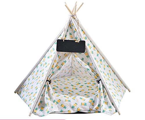 Hundebett waschbar Haustier Tipi zusammenklappbar Leinen Katzenbett Zelt mit Kissen für Hund Katzen Outdoor Indoor waschbar Spielen Hundehäuser Haustierhaus einfach zusammenzubauen von Dhao