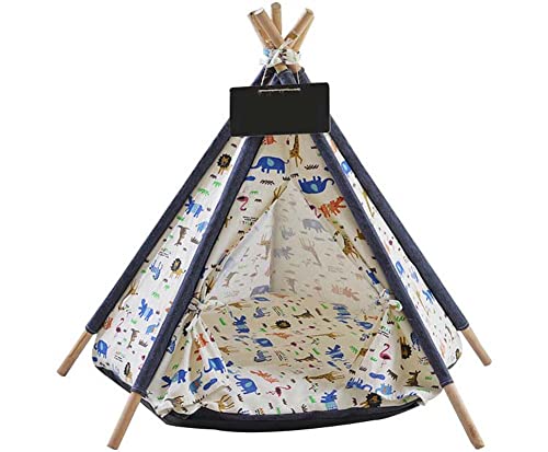 Hundebett waschbar Haustier Tipi zusammenklappbar Leinen Katzenbett Zelt mit Kissen für Hund Katzen Outdoor Indoor waschbar Spielen Hundehäuser Haustierhaus einfach zusammenzubauen von Dhao