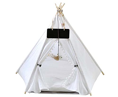 Hundebett waschbar Haustier Tipi zusammenklappbar Leinen Katzenbett Zelt mit Kissen für Hund Katzen Outdoor Indoor waschbar Spielen Hundehäuser Haustierhaus einfach zusammenzubauen von Dhao