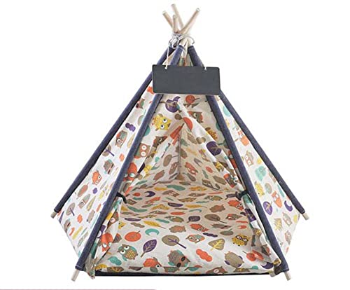 Hundebett waschbar Haustier Tipi zusammenklappbar Leinen Katzenbett Zelt mit Kissen für Hund Katzen Outdoor Indoor waschbar Spielen Hundehäuser Haustierhaus einfach zusammenzubauen von Dhao