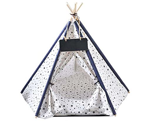 Hundebett waschbar Haustier Tipi zusammenklappbar Leinen Katzenbett Zelt mit Kissen für Hund Katzen Outdoor Indoor waschbar Spielen Hundehäuser Haustierhaus einfach zusammenzubauen von Dhao