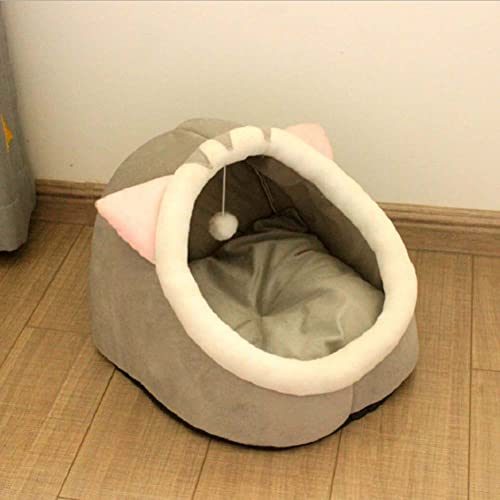 Hundehütte, Katzenbett für Indoor-Katzen, warmes und bequemes Bett, Katzensofa, waschbares Kissen, halbgeschlossen, Katzenhöhle, Nest Schlafbett für Katzen und Welpen von Dhao