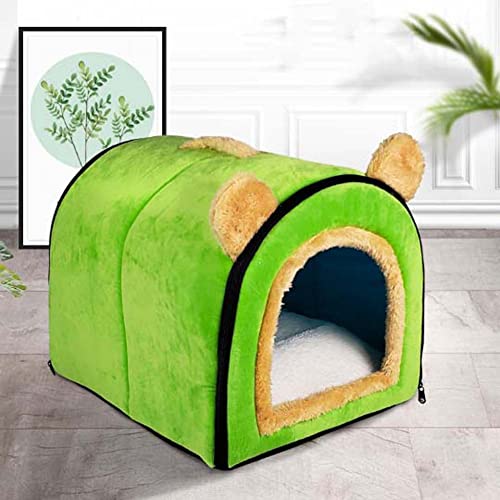 Katzenbett Hundebett Weich Bequem Haus Schlafen Käfig Abnehmbares und Waschbares Kissen Cartoon Hundehaus Winter Warm Haustier Schlaf Bett von Dhao