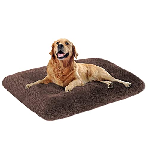 Premium Plüsch Hundebett XS/S/M/L/XL/XXL/XXXL Ultra weiche Haustiermatte, gemütlich warm Hundekäfig-Matratze, maschinenwaschbar, große Anti-Angst-Haustierbetten von Dhao