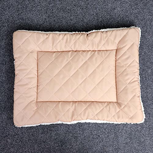 Wendbares Hundebett, weiche Hundekäfig-Pads, warme Matten, waschbare Kissen, Haustierdecke, Kissen für Hunde, tiefer Schlaf, 2XL, 85 x 65 cm, Beige von Dhao