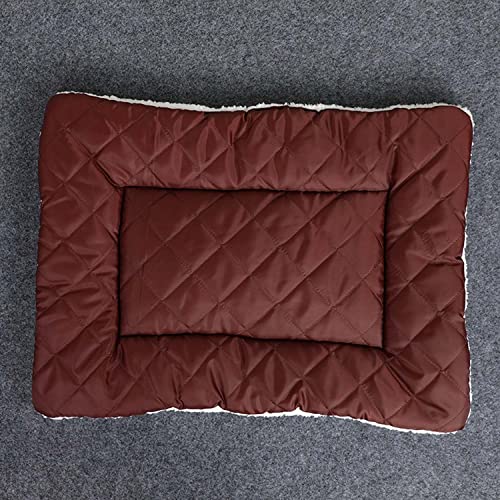 Wendbares Hundebett, weiche Hundekäfig-Pads, warme Matten, waschbare Kissen, Haustierdecke, Kissen für Hunde, tiefer Schlaf, 2XL, 85 x 65 cm, Braun von Dhao