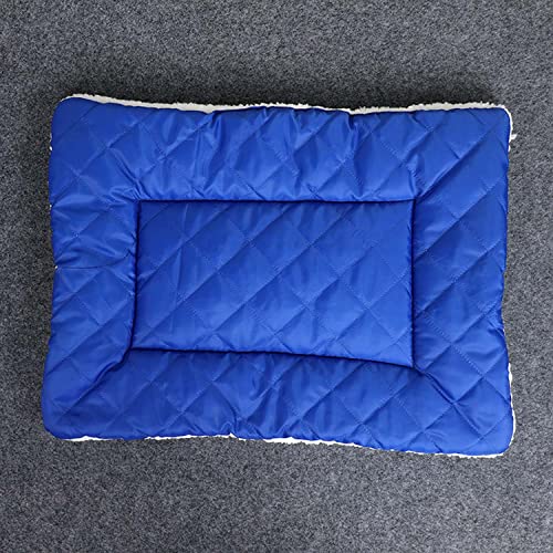 Wendbares Hundebett, weiche Hundekäfig-Pads, warme Matten, waschbare Kissen, Haustierdecke, Kissen für Hunde, tiefer Schlaf, 2XL, 85 x 65 cm, Dunkelblau von Dhao