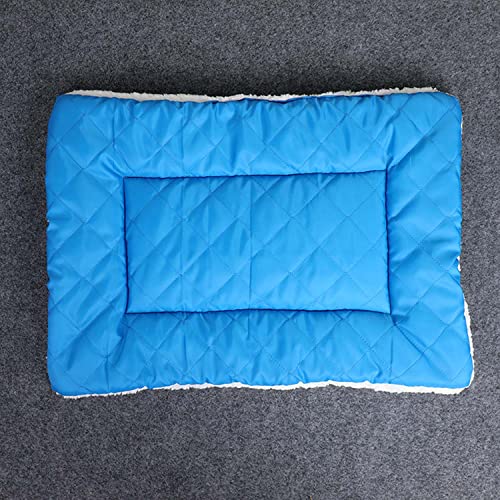 Wendbares Hundebett, weiche Hundekäfig-Pads, warme Matten, waschbare Kissen, Haustierdecke, Kissen für Hunde, tiefer Schlaf, 2XL, 85 x 65 cm, Hellblau von Dhao