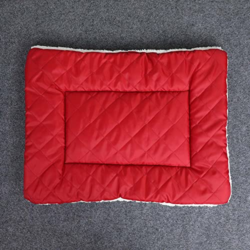 Wendbares Hundebett, weiche Hundekäfig-Pads, warme Matten, waschbare Kissen, Haustierdecke, Kissen für Hunde, tiefer Schlaf, 2XL, 85 x 65 cm, Rot von Dhao