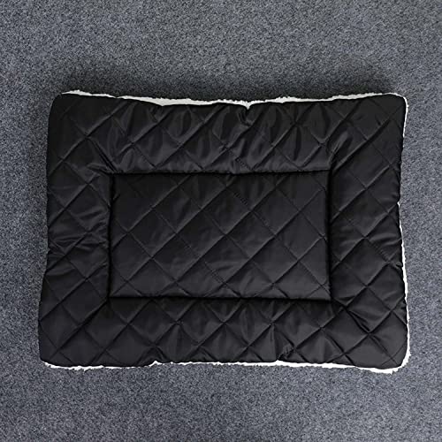 Wendbares Hundebett, weiche Hundekäfig-Pads, warme Matten, waschbare Kissen, Haustierdecke, Kissen für Hunde, tiefer Schlaf, 2XL, 85 x 65 cm, Schwarz von Dhao